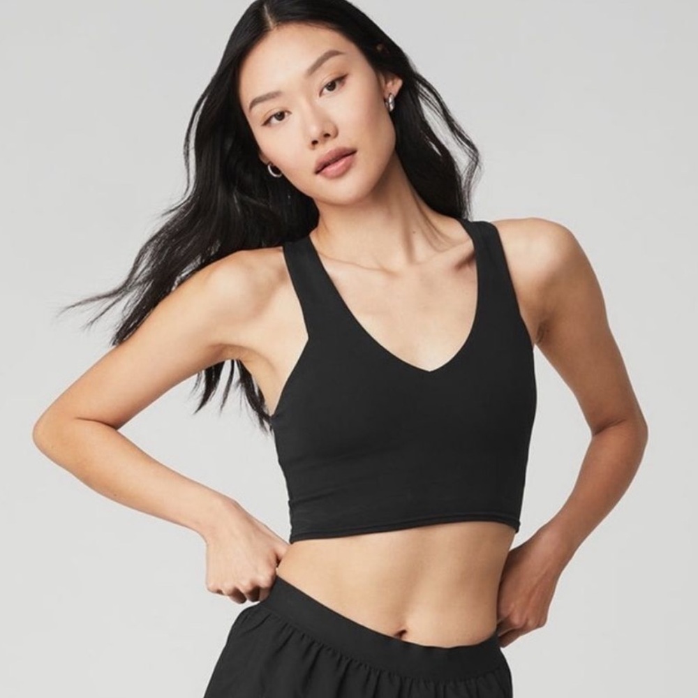 Alo Airbrush Real Bra Tank Top Size Small Black